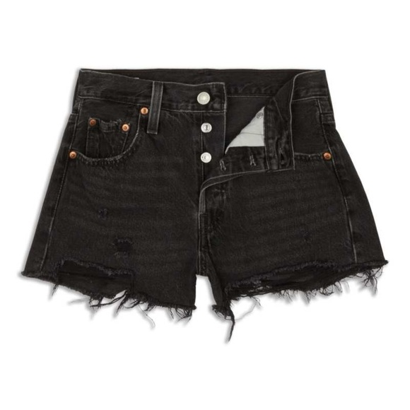 LEVI’S | 501 Black Denim Women High Rise Shorts - Picture 7 of 12